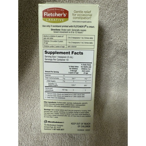 NEW Fletcher's Laxative 3.25 Fl Oz Exp 03/24 - Picture 3 of 5
